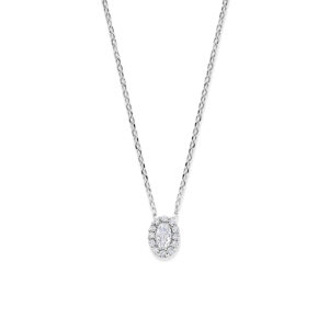 collier zirkonia 41 - 43 - 45 cm zilver gerhodineerd