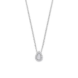 collier zirkonia 41 - 43 - 45 cm zilver gerhodineerd