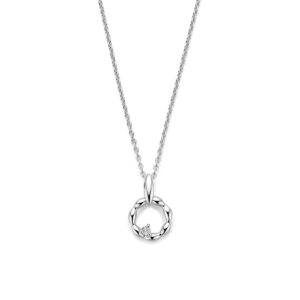 collier zirkonia 41 - 43 - 45 cm zilver gerhodineerd