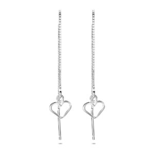 doortrekoorbellen hart 90 mm zilver gerhodineerd