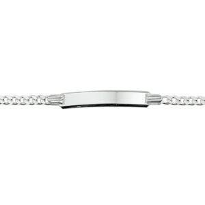 graveerarmband gourmette 4 zijdes geslepen plaat 5,0 mm 16 cm zilver wit