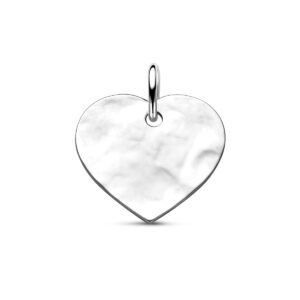 graveerhanger hartje gehamerd 15,5 mm zilver gerhodineerd