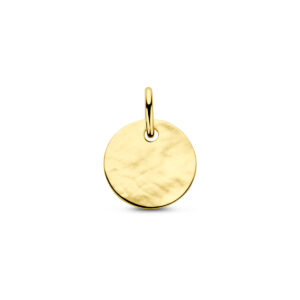 graveerhanger rond gehamerd 10 mm 14K geelgoud