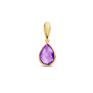 hanger amethist 12,5 mm 14K geelgoud