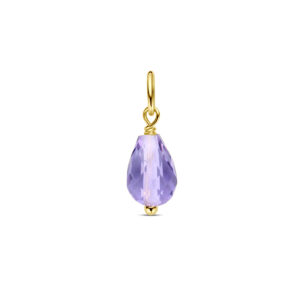 hanger amethist 15 mm 14K geelgoud