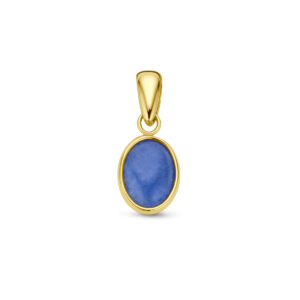 hanger blauw kwarts 14K geelgoud