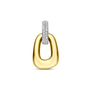 hanger diamant 0.07ct h si 14,5 mm 14K bicolor goud geel/wit