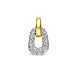 hanger diamant 0.21ct h si 12,5 mm 14K bicolor goud geel/wit