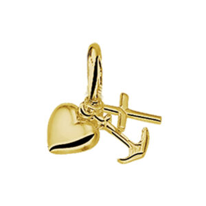 hanger geloof, hoop en liefde 12 mm 14K geelgoud