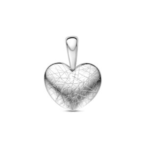 hanger hart gescratcht 11 mm zilver gerhodineerd
