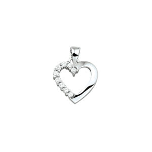 hanger hart zirkonia zilver gerhodineerd