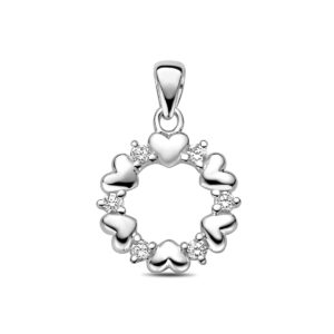hanger hartjes zirkonia 12 mm zilver gerhodineerd