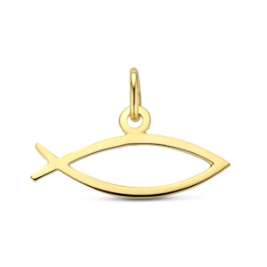 hanger ichtus 7 mm 14K geelgoud