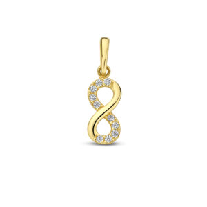 hanger infinity zirkonia 10 mm 14K geelgoud