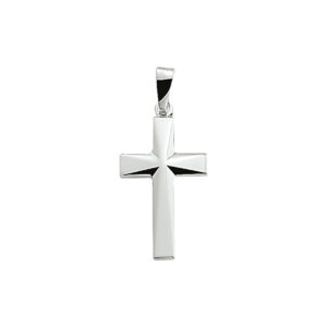 hanger kruis 21 mm zilver wit