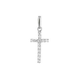 hanger kruis zirkonia 13,5 mm 14K witgoud