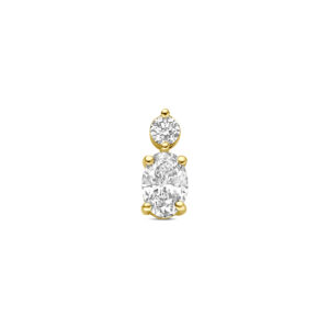 hanger lab grown diamant 0.29ct f vs 8,5 mm 14K geelgoud