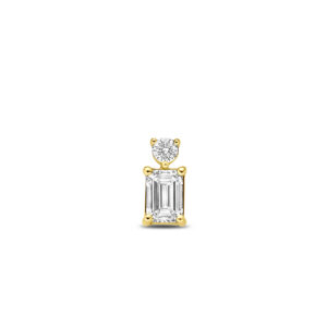 hanger lab grown diamant 0.33ct f vs 7,5 mm 14K geelgoud