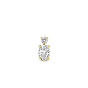hanger lab grown diamant 0.33ct f vs 8 mm 14K geelgoud
