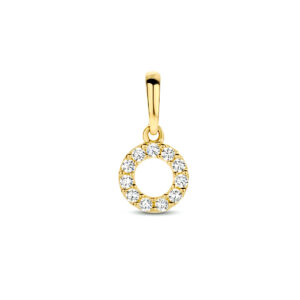 hanger rondje zirkonia 6,5 mm 14K geelgoud