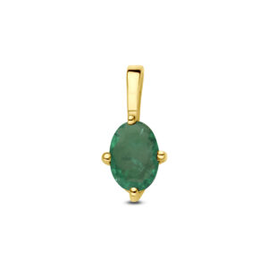 hanger smaragd 11,5 mm 14K geelgoud