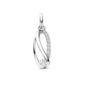 hanger zirkonia 13,5 mm zilver gerhodineerd