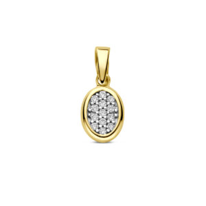 hanger zirkonia 8 mm 14K geelgoud