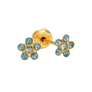 inverness schietknopjes bloem blauw kristal 5,5 mm inverness systeem