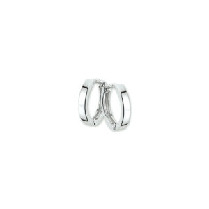 klapoorringen 2,0 mm vlak 14K witgoud