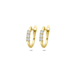 klapoorringen diamant 0.23ct (2x 0.115ct) h si 12 mm 14K geelgoud