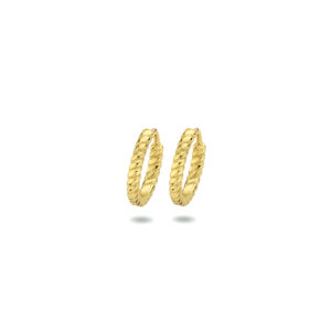 klapoorringen gedraaid 1 micron 11 mm zilver verguld (geel)