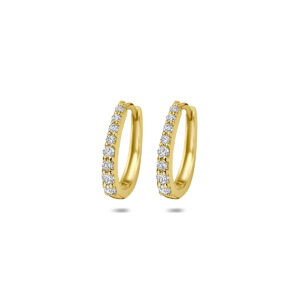 klapoorringen lab grown diamant 0.30ct (2x 0.15ct) f vs 14 mm 14K geelgoud