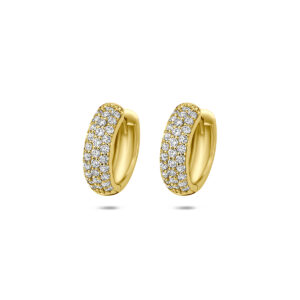 klapoorringen lab grown diamant 0.60ct (2x 0.3ct) f vs 13 mm 14K geelgoud