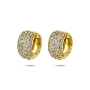 klapoorringen lab grown diamant 1.07ct (2x 0.535ct) f vs 14 mm 14K geelgoud