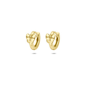 klapoorringen vlinder 10 mm 1 micron zilver verguld (geel)