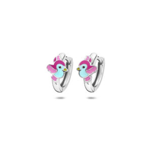 klapoorringen vogel 11,5 mm zilver gerhodineerd