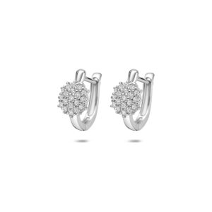klapoorringen zirkonia 12,5 mm zilver gerhodineerd