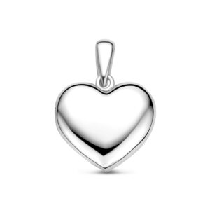 medaillon hart 12 mm zilver gerhodineerd