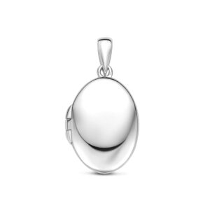 medaillon ovaal 16 mm zilver gerhodineerd