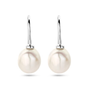 oorhangers barok parel franse haak zilver gerhodineerd