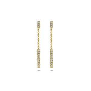 oorhangers diamant 0.11ct (2x 0.055ct) h si 26 mm 14K geelgoud
