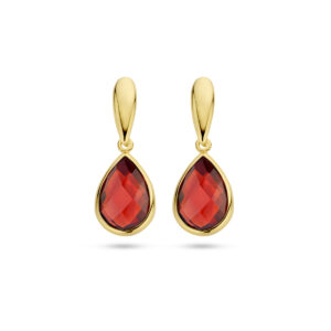 oorhangers granaat 20 mm 14K geelgoud