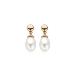 oorhangers parel 15 mm 14K roségoud