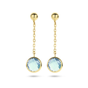 oorhangers topaas 14K geelgoud