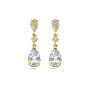 oorhangers zirkonia 14K geelgoud
