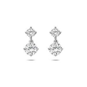 oorhangers zirkonia 17 mm zilver gerhodineerd