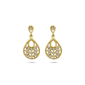 oorhangers zirkonia 19 mm 1 micron zilver verguld (geel)