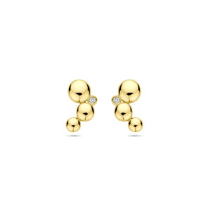 oorknoppen diamant 0.02ct (2x 0.01ct) h si 11,5 mm 14K geelgoud