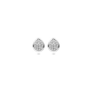 oorknoppen druppel zirkonia 6 mm zilver gerhodineerd