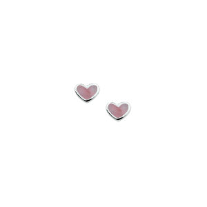oorknoppen hart zilver gerhodineerd